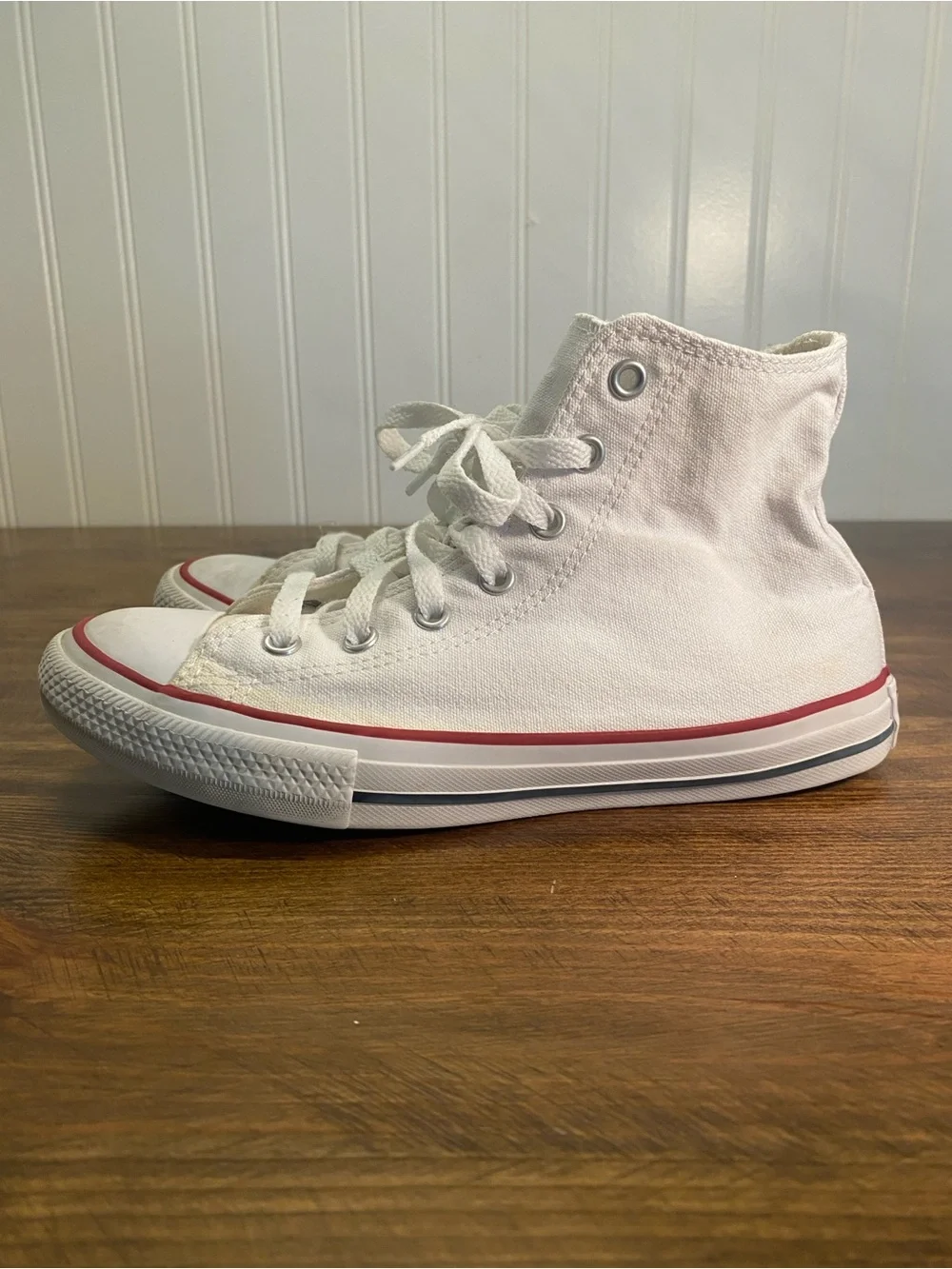 CONVERSE - Kids' White High-Top Canvas Sneakers - Size: Youth US 3